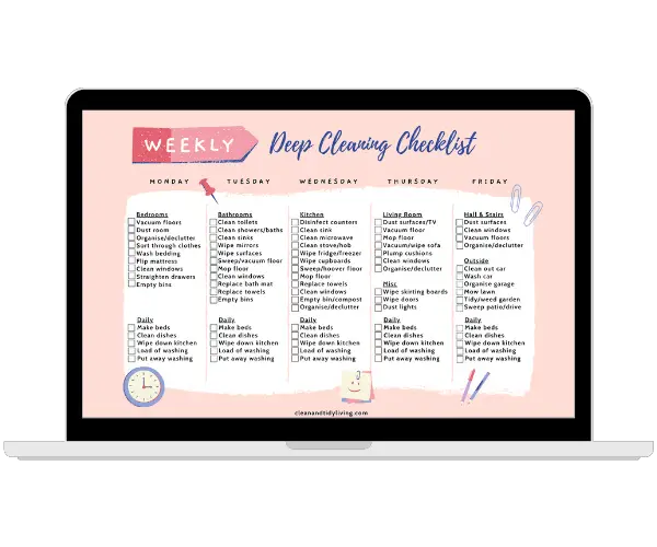 Deep Cleaning Checklist - Resource Library - Clean and Tidy Living