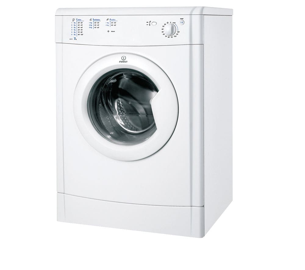 INDESIT Ecotime IDV75S Vented Tumble Dryer - White - Best Tumble Dryer for a Cold Garage - Clean and Tidy Living
