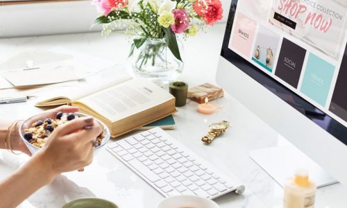 Clean and Tidy Living Person Typing on Laptop